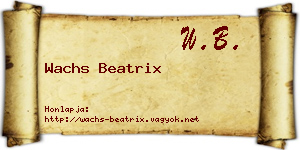 Wachs Beatrix névjegykártya